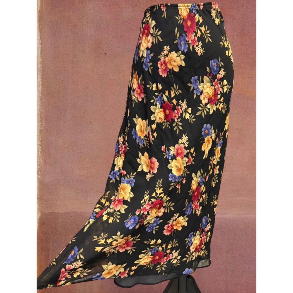 Y2K Fairy Cottage Festival Summer Floral Vintage Jones New York Midi Skirt